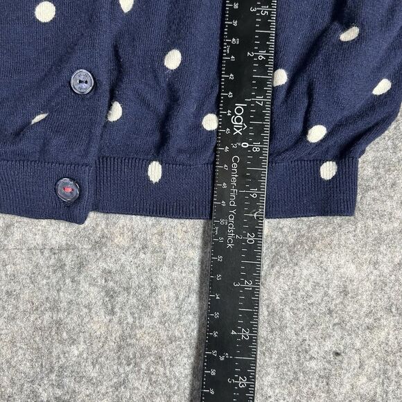 Joules Sweater Womens 4 Cardigan Button Up Navy Blue Polka Dot Cotton - Picture 4 of 8